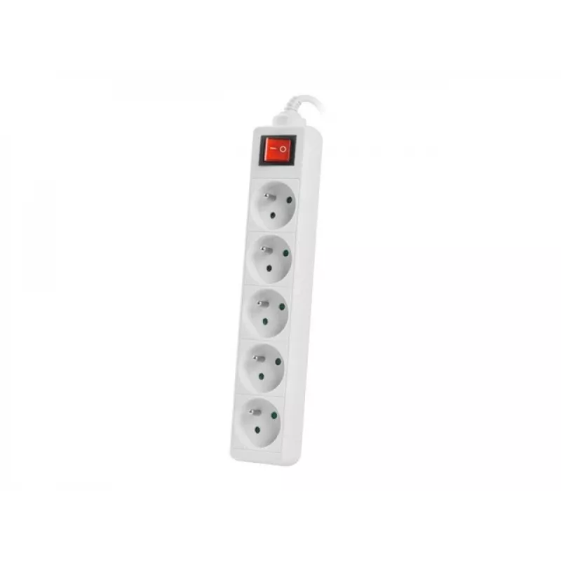 Verlengsnoer Lanberg PS1-05E-0300-W 3m 5 AC-stopcontacten binnen/buiten wit