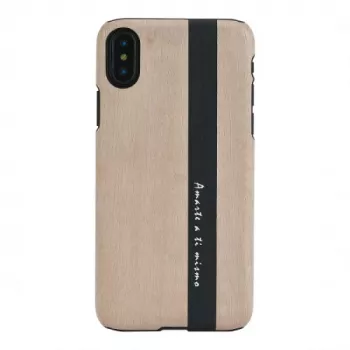 Smartphonehoesje man and wood voor iPhone X/XS – zwart leer