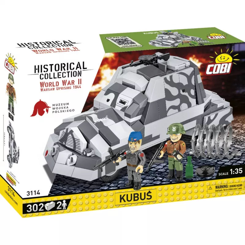 COBI 3114 Historical Collection bouwset, geïmproviseerde pantserwagen Kubus, Opstand van Warschau, 302 stuks