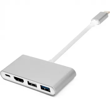 Adapter USB-C - HDMI, 4x USB 2.0/3.0, USB-C
