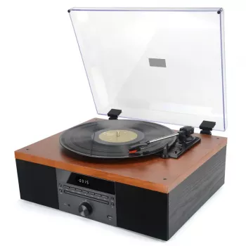 Platenspeler AKAI ATT-14BT met Bluetooth, riemaandrijving, ingebouwde phono-voorversterker, USB-uitgang