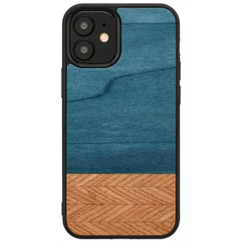 Telefoonhoesje Man and Wood voor iPhone 12 mini — denim zwart