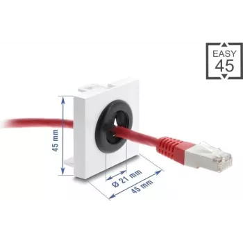 Kabeldoorvoer DELOCK Easy 45, 21 mm diameter, kabelinvoer voor bureau/tafel