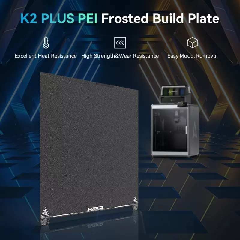 Bouwplaat Creality K2 Plus PEI Frosted 400×400 mm — vervangend printbed