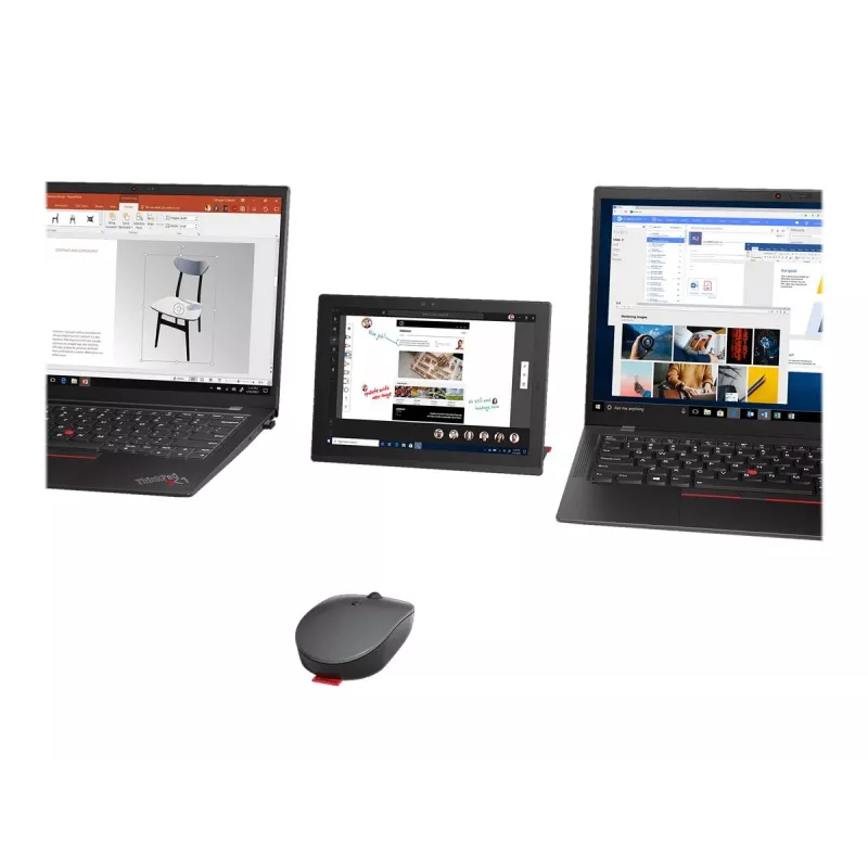 Lenovo Go multi-device muis kantoor dubbelhandig RF draadloos + Bluetooth optisch 2400 DPI