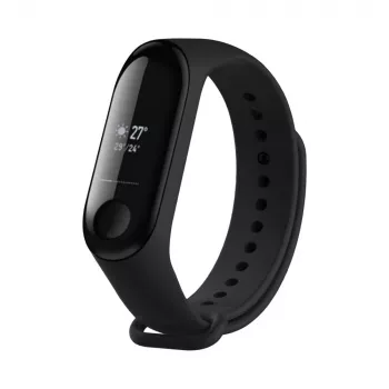 Siliconenband FIXED voor Xiaomi Mi Band 3/4 – zwart, vervanging flexibel duurzaam siliconen