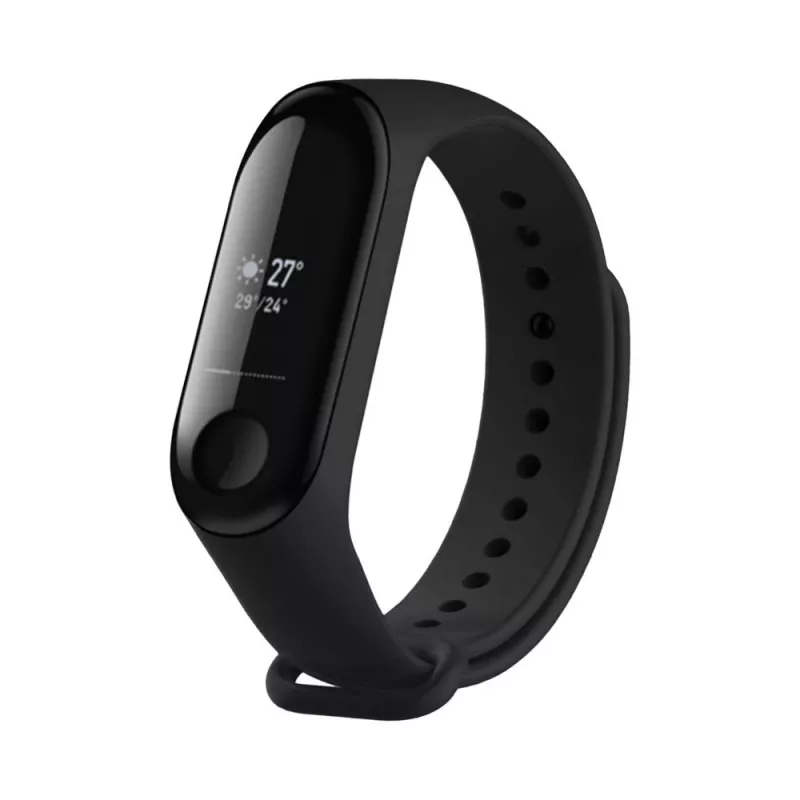 Siliconenband FIXED voor Xiaomi Mi Band 3/4 – zwart, vervanging flexibel duurzaam siliconen