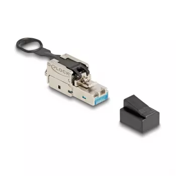 DeLOCK RJ45-stekker veldconfectie Cat.6A gereedschapsloos zilver stekker