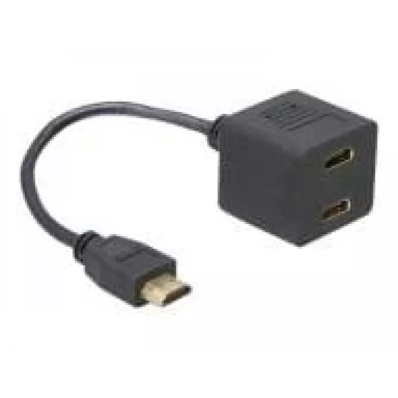 HDMI-adapter DeLOCK 65056 0,2 m stekker naar 2x bus