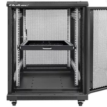 Qoltec 54509 schuifbare stalen rackplank, 600x600, zwart