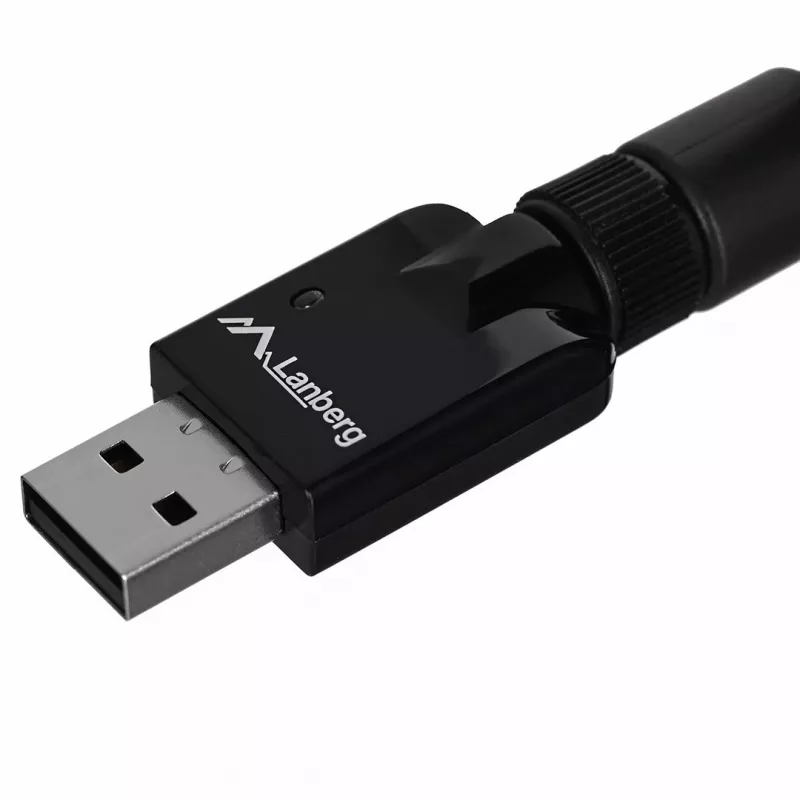 Lanberg NC-0150-WE Mini USB-wifi-adapter N150, 150 Mbit/s, 1 externe antenne, zwart