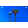 SAVIO SATA-naar-USB-C-interfacekabel AK-69, SATA-bus naar USB-C-stekker, USB 3.2 Gen 1 (5 Gbit/s), 0,25 m, zwart