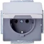 BUSCH JAEGER 2018-0-1490 - CEE 7/3 - 2P+E - grijs - edelstaal - 250 V - 16 A