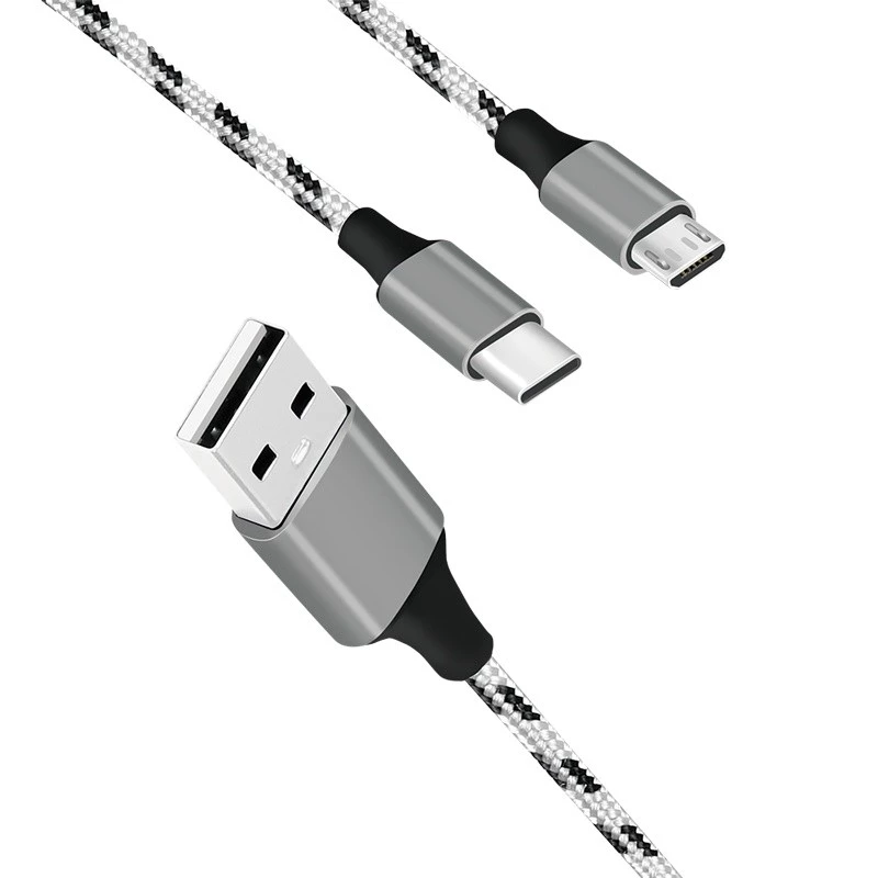LogiLink CU0202 USB-kabel USB 2.0 1,2 m USB A USB C/Micro-USB A grijs
