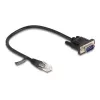 Delock RS-232 seriële kabel, RJ45 male naar D-Sub 9 male, 30 cm, zwart