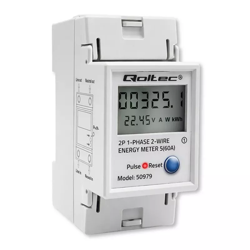 Energiemeter QOLTEC eenfasig DIN-rail 230V (MPN 50979)