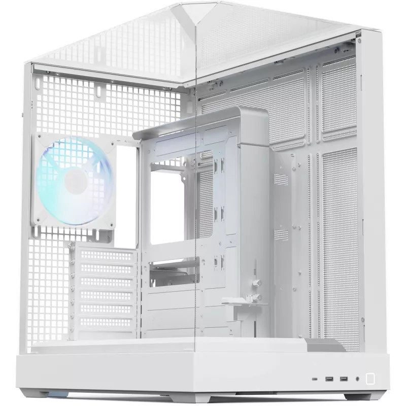 APNX towercase V2 — wit, geharde glaspanelen x3