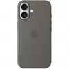 Hoesje Apple iPhone 16 siliconen case met MagSafe steengrijs