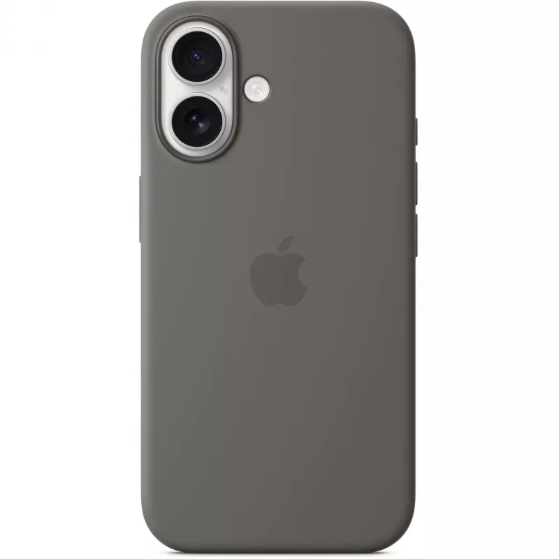 Hoesje Apple iPhone 16 siliconen case met MagSafe steengrijs