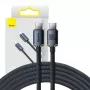 Baseus CAJY000701 Crystal Shine USB-C-naar-USB-C-kabel, 100 W, 480 Mbit/s, 2 m, zwart