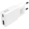 AC Indoor Mobile Device Charger 4smarts 541509 — 100–240V, USB-A + USB-C, 1,5 m kabel, snelopladen, wit