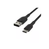 Gevlochten USB-C naar USB-A kabel 3m zwart
