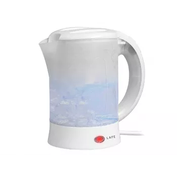 Elektrische waterkoker LAFE LAFCZA45865, roestvrij staal, 0,6 L, 600 W, lichtgrijs, opklapbaar vergrendelingsdeksel