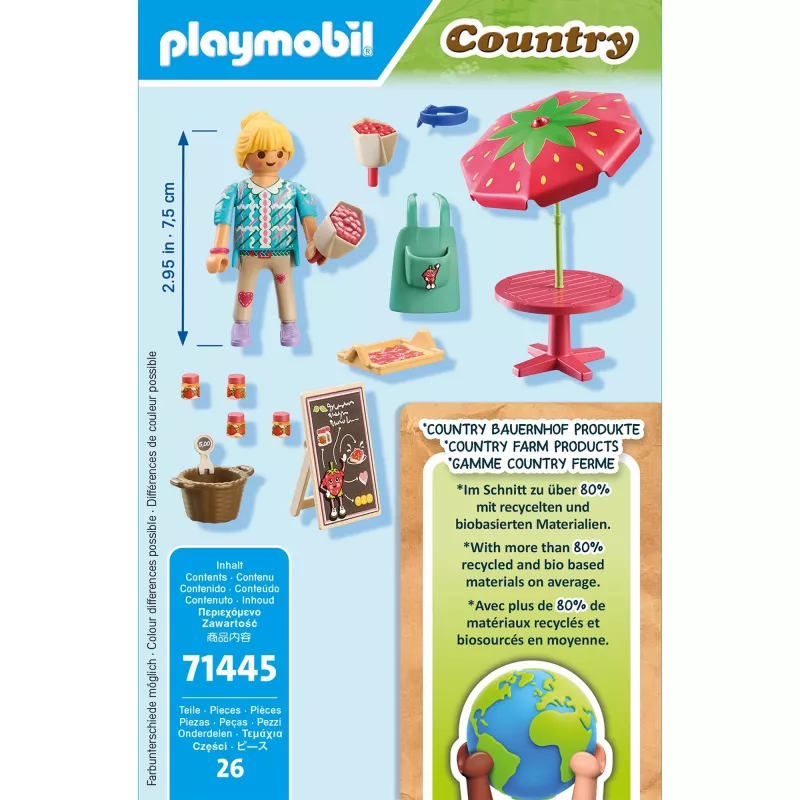 Playmobil Country zelfgemaakte aardbeienjamkraam