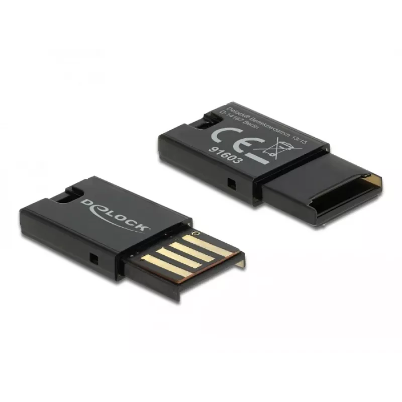DeLOCK USB 2.0 kaartlezer zwart Micro SD MicroSDHC MicroSDXC 480 Mbit/s