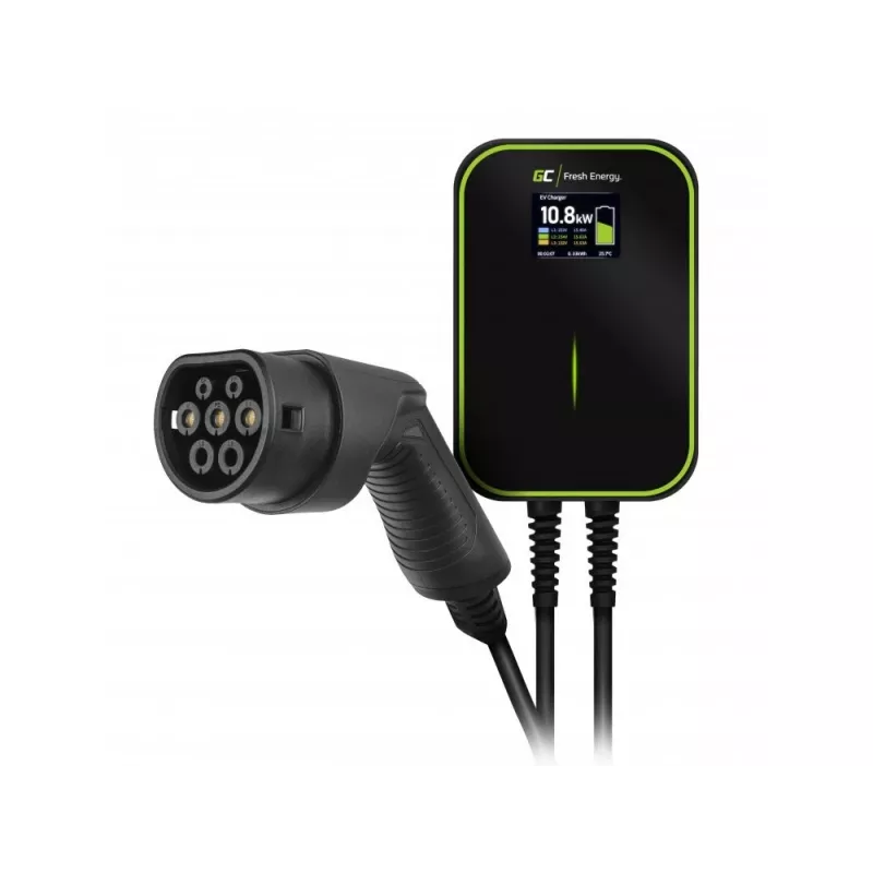 Laadstation voor elektrische voertuigen Green Cell EV14 22 kW zwart aluminium wand