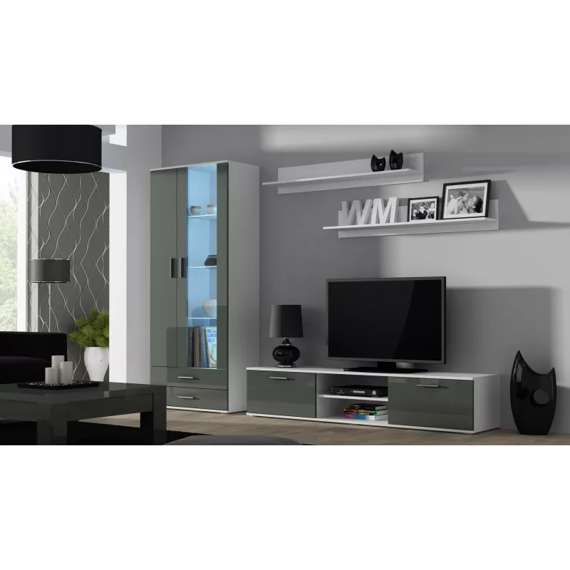 Cama tv-standaard SOHO 180 wit/grijs glanzend