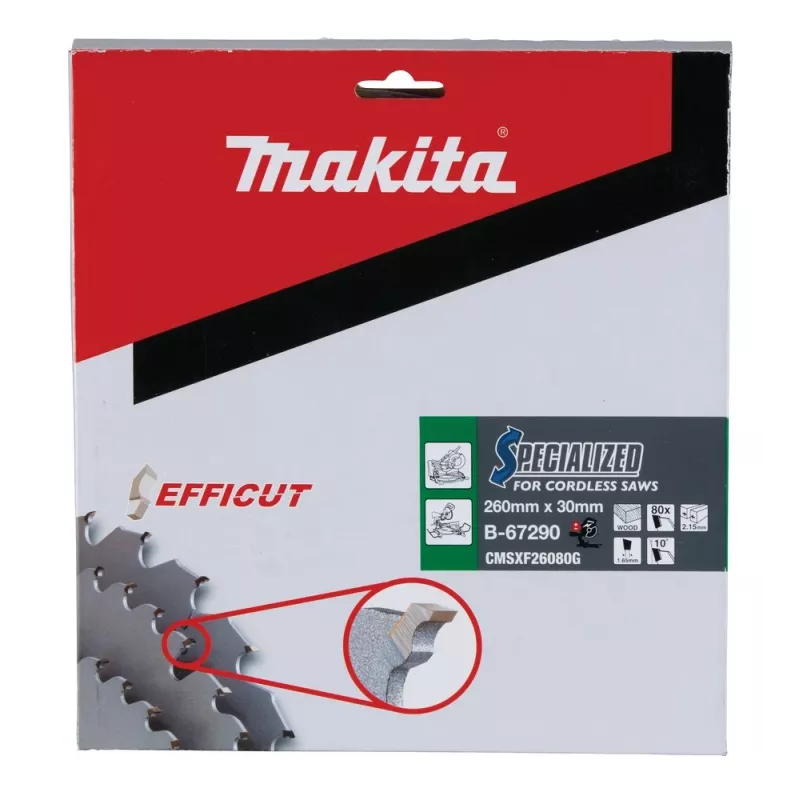T.C.T.-zaagblad 260X2.15X30mm 10° T80 EFFICUT