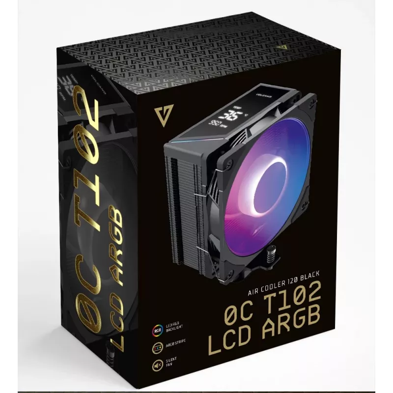 MODECOM Volcano 0C T102 LCD ARGB processorkoeler 12 cm zwart