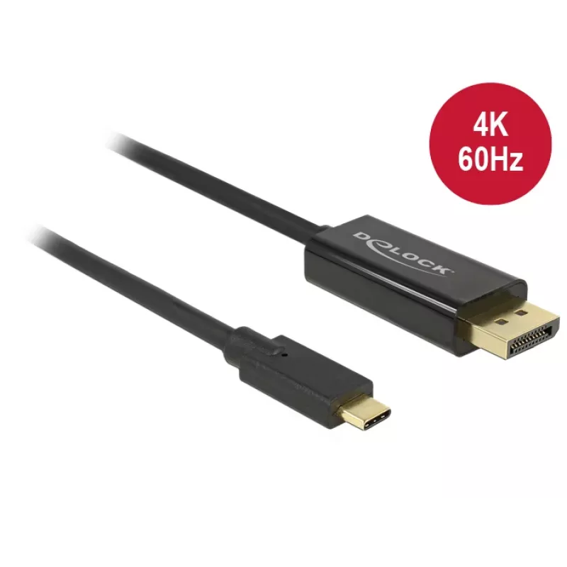 Delock kabel USB Type-C stekker > Displayport stekker (DP Alt Mode) 4K 60 Hz 3m zwart
