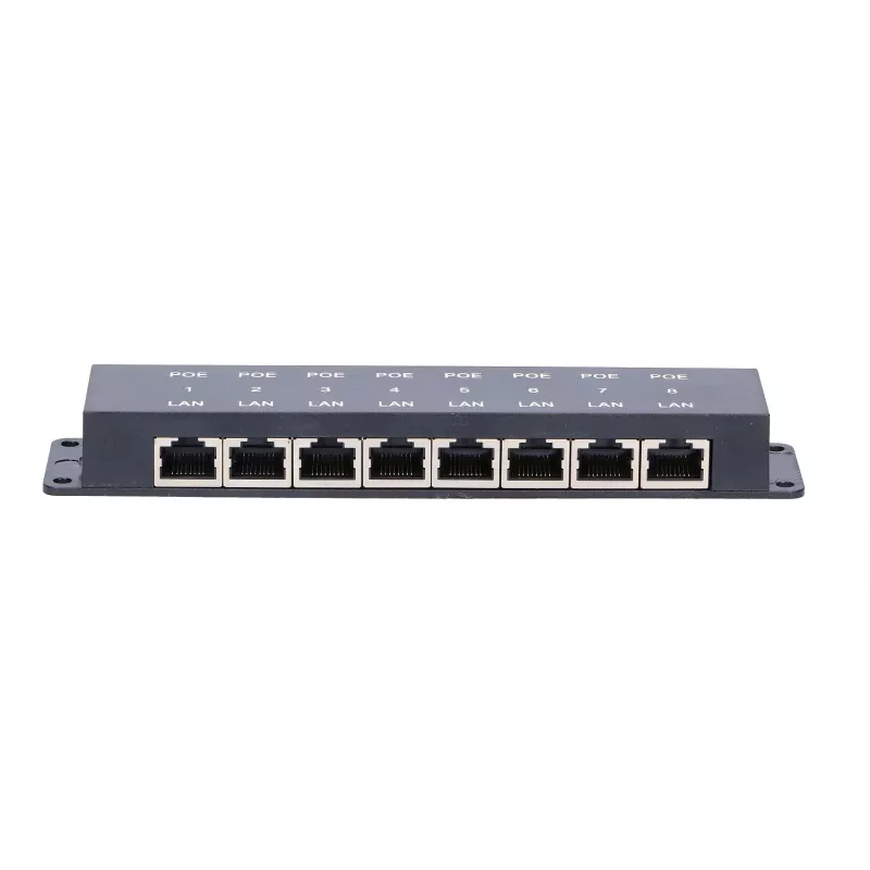 Extralink 8-poorts PoE-injector, 8x 100 Mb/s RJ45