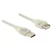 USB-kabel DeLOCK 83881 USB 2.0 1 m USB A transparant