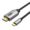 Vention USB-C-naar-HDMI-kabel CRBBH – 2 m, 4K@60Hz, zwart, USB-C naar HDMI