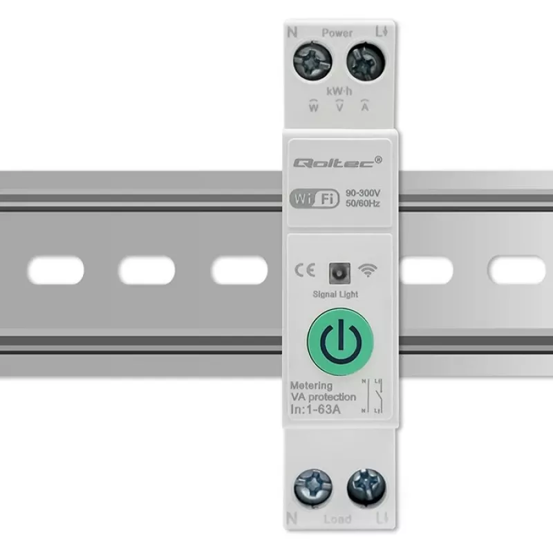 DIN-rail WLAN-relais QOLTEC 50881 — Netomschakelrelais 63A voor elektrische installaties