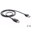 USB-kabel DeLOCK EASY-USB 2.0-A 2m zwart