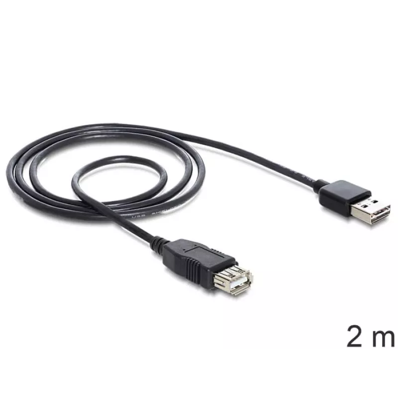 USB-kabel DeLOCK EASY-USB 2.0-A 2m zwart