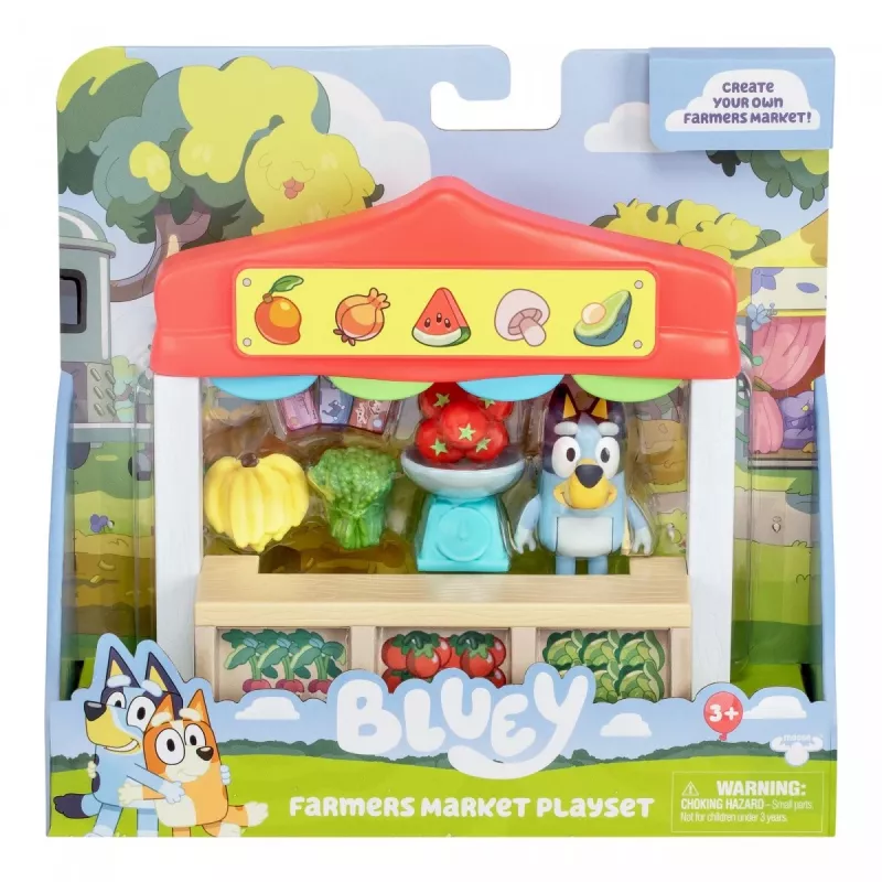 Speelfigurenset TMTOYS Mini Bluey levensmiddelenwinkel BLU17555 – minifigurenset voor speelplezier