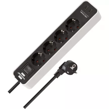 Verlengsnoer Brennenstuhl 1153240126 1,5 m 4 stopcontacten binnen zwart wit