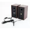 Luidspreker ESPERANZA EP122 2.0 bedrade desktop-luidsprekers, 2×6 W RMS, houten behuizing, volumeregeling met draaiknop, 60–20000 Hz