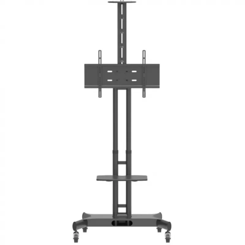Hagor 8209 HP Twin Stand mobiele vloerstandaard voor beeldschermen van 32-55 inch (81-140 cm), 45 kg, in hoogte verstelbaar, zwart