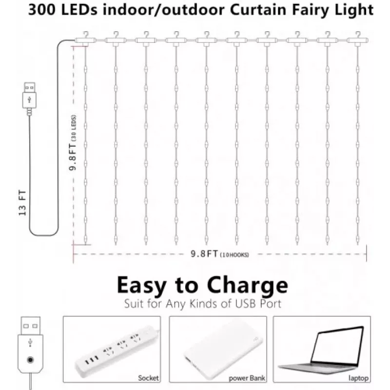 LED-lichtstrip OEM X0013lX27J – 300 LED's, warmwit