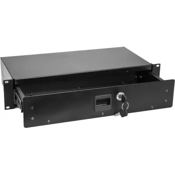 Rack-lade Omnitronic SN-2 2U met slot – 2U uitschuifbare apparatuurlade voor 19-inch racks