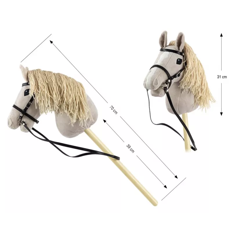 Pluchen hobbypaard Milly Mally 6626 lichtgrijs – Milly Mally knuffel, hobbypaard om op te rijden