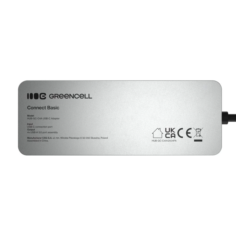 USB-hub Green Cell HUB-GC-C4A — 4-poorts USB-C 3.0-hub