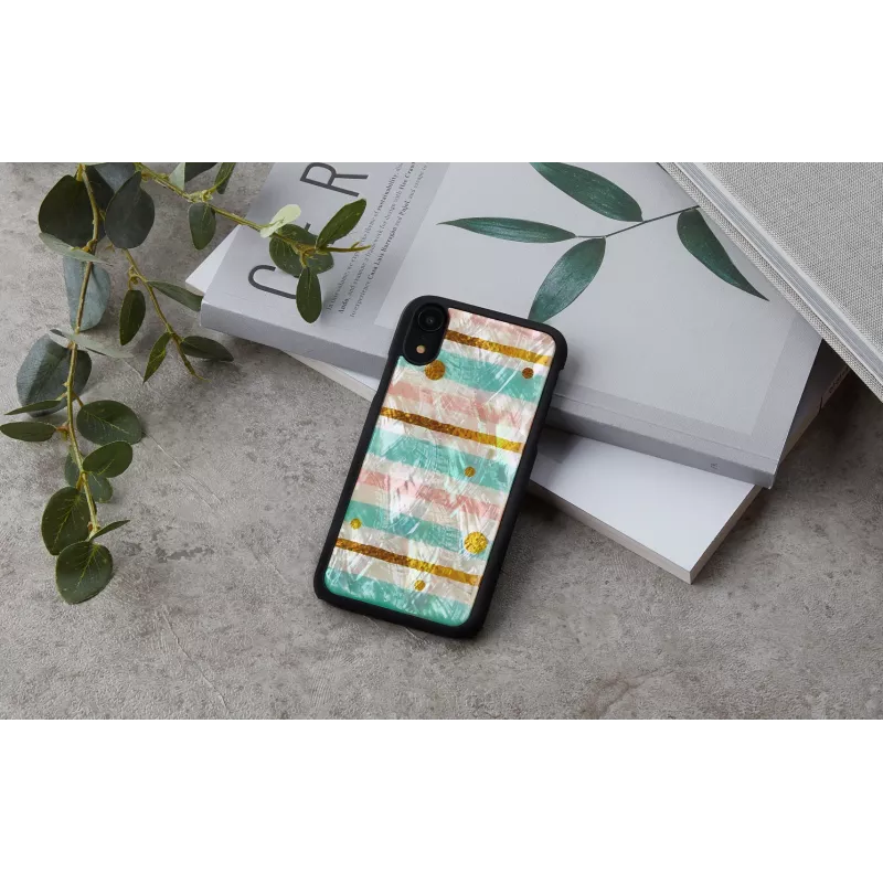 Telefoonbeschermhoes iKins voor iPhone XR — mint-zwarte beschermhoes