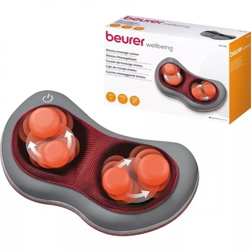 Beurer massager MG 149 grijs-rood met warmte en vibratie, model 64303